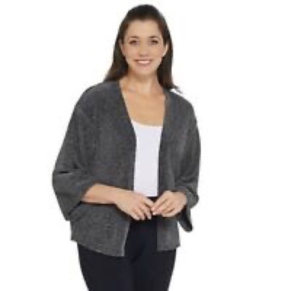 AnyBody Chenille Cropped Cardigan